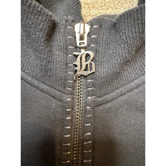 BCBGMAXAZRIA Black Rhinestone Tracksuit Set Jacket Pants Women's XL - Picture 7 of 14